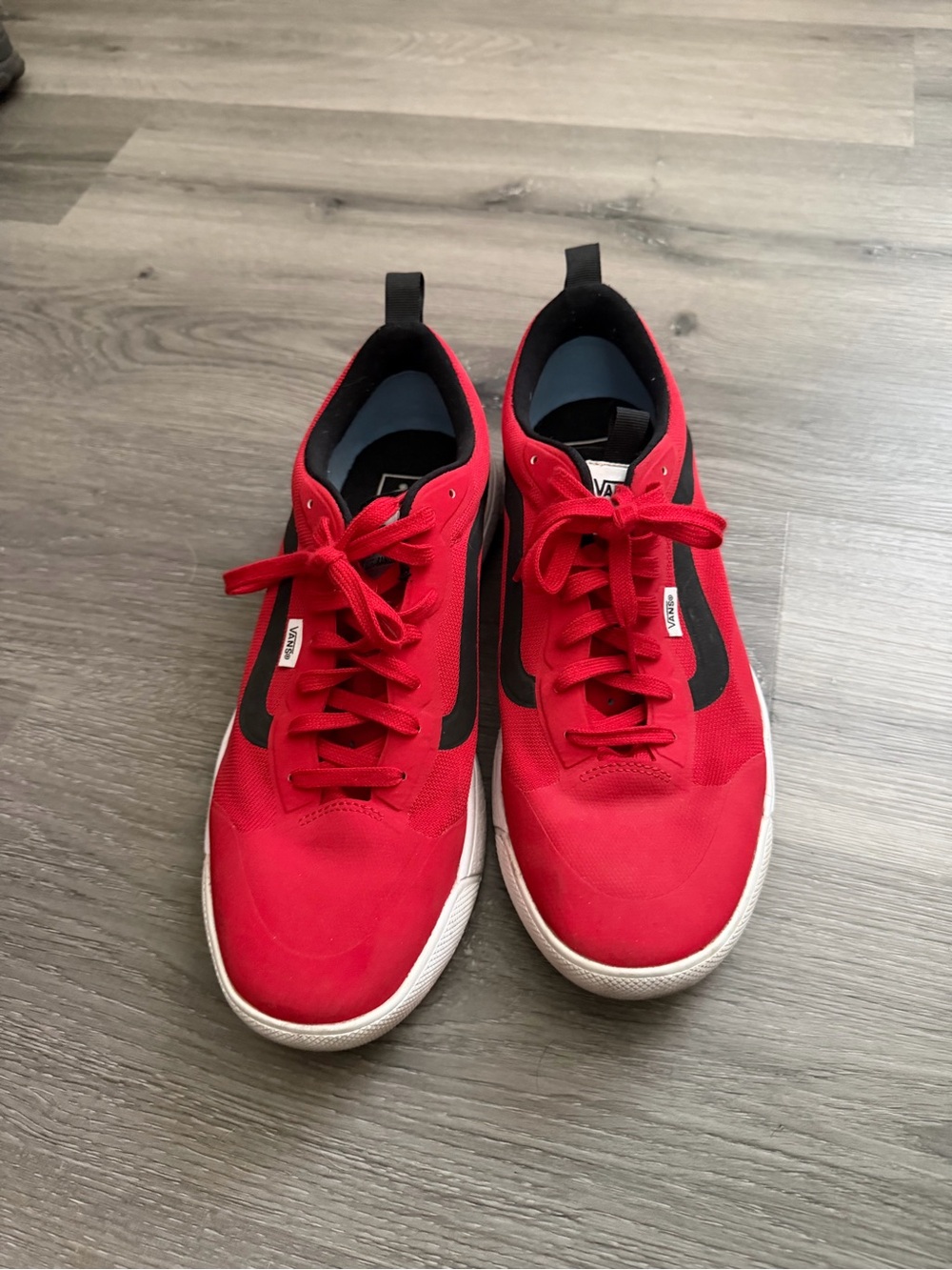 Vans Red and Black Low-Top Sneakers